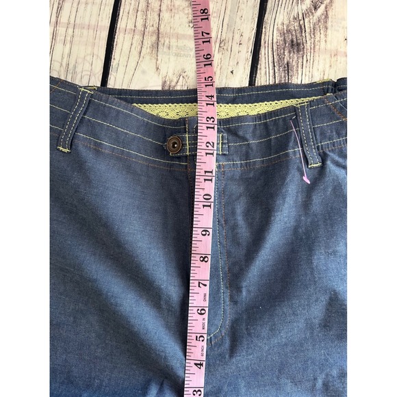 Denim & Co Womens Blue Denim Style 2 Piece Set Jacket and Cropped Pants Size 1X - Picture 9 of 11